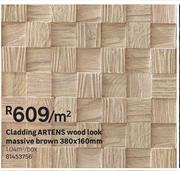 Artens Cladding Wood Look Massive Brown-380 x 160mm Per Sqm