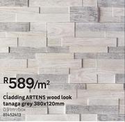 Artens Cladding Wood Look Tanaga Grey-380 x 120mm Per Sqm