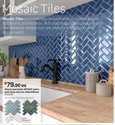 Artens Mosaic Porcelain Metro Dark Blue Chevron-300 x 300mm Each