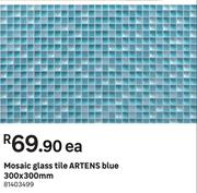 Artens Mosaic Glass Tile Blue-300 x 300mm Each