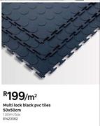 Multi Lock Black PVC Tiles-50 x 50cm Per Sqm
