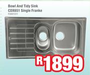 Bowl And Tidy Sink CDX651 Single Franke-F0001311