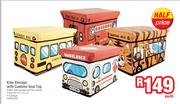 Kids Storage With Cushion Seat Top-H5000209 Each
