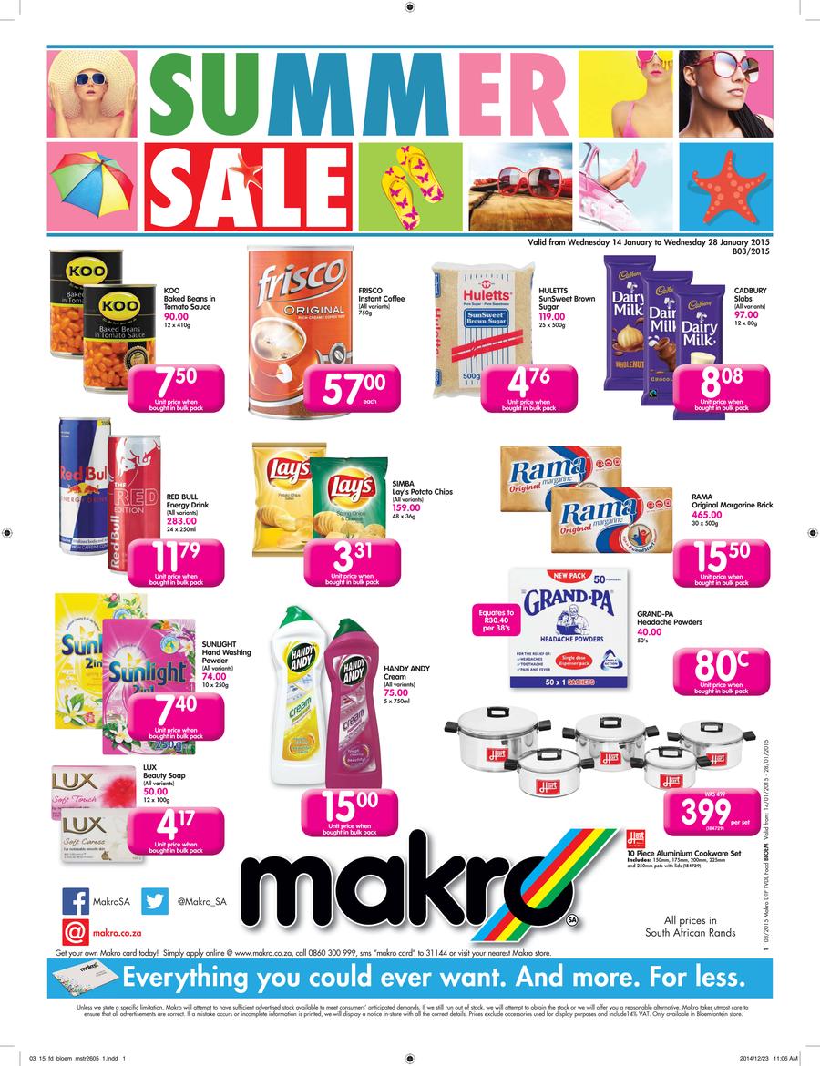 Makro Bloemfontein Food Catalogue 14 Ja Www Guzzle Co Za