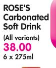 Rose's Carbonated Soft Drink (All Variants)-6 x 275ml