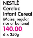 Nestle Cerelac Infant Cereal(Maize, Regular, Rice Or Banana)-6x250g