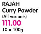 Rajah Curry Powder(All Variants)-10x100g