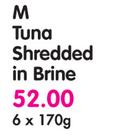 M Tuna Shredded In Brine-6x170g