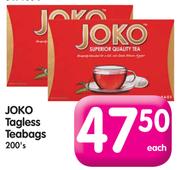 Joko Tagless Teabags-200's Each