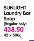 Sunlight Laundry Bar Soap (Regular Only)-42 x 500gm