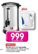 Mellerware 10Ltr Urn plus 1.7Ltr Jug Kettle 22500P/MK18J-Per Bundle