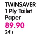 Twinsaver 1 Ply Toilet Tissue-24's
