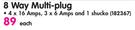 Suede 8 Way Multi-Plug
