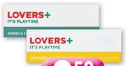 Lovers+ Condoms(Coloured And Scented Or Ribbed And Studded)-24x3's