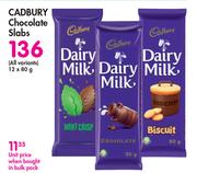 Cadbury Chocolate Slabs (All Variants)-12 x 80g