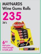 Maynards Wine Gums Rolls-36's