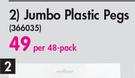 GR8 Save Jumbo Plastic Pegs-Per 48 Pack