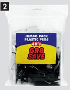 GR8 Save Jumbo Plastic Pegs-Per 48 Pack