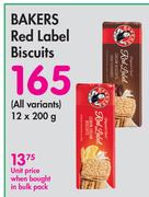 Bakers Red Label Biscuits (All Variants)-12 x 200g