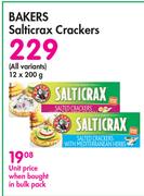 Bakers Salticrax Crackers (All Variants)-12 x 200g
