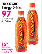 Lucozade Energy Drinks (All Variants)-6 x 500ml
