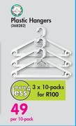 Plastic Hangers-For 3 x 10 Packs