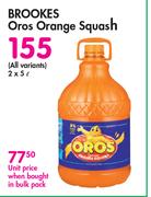Brookes Oros Orange Squash (All Variants)-2 x 5Ltr