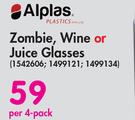 Alplas Zombie, Wine Or Juice Glasses-Per 4 Pack