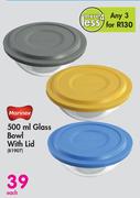 Marinex 500ml Glass Bowl With Lid-Each