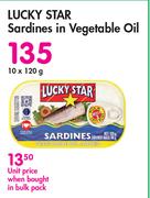 Lucky Star Sardines In Vegetable Oil-10 x 120g