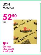 Lion Matches-10's Pack