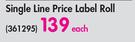 Aro Single Line Price Label Roll-Each
