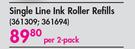 Aro Single Line Ink Roller Refills-2's Per Pack
