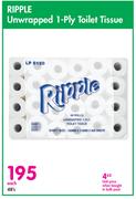 Ripple Unwrapped 1 Ply Toilet Tissue-48's Each