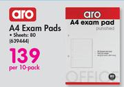 Aro A4 Exam Pads Sheets 80-10's Per Pack