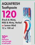 Aquafresh Toothpaste-12 x 100ml