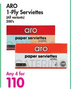 Aro 1 Ply Serviettes (All Variants)-For Any 4 x 200's