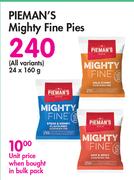 Pieman's Mighty Fine Pies (All Variants)-24 x 160g