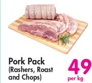 Pork Pack (Rashers, Roast And Chops)-Per Kg
