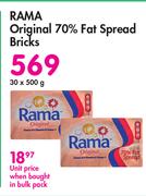 Rama Original 70% Fat Spread Bricks-30 x 500g