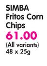 Simba Fritos Corn Chips(All Variants)-48 x 25g
