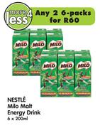 Nestle Milo Malt Energy Drink-2 x 6 x 200ml