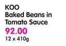 Koo Baked Beans In Tomato Sauce-12x410g