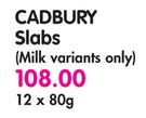 Cadbury Slabs(Milk)-12x80g