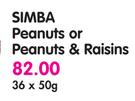 Simba Peanuts Or Peanuts & Raisins-36x50g