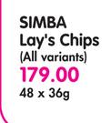 Simba Lay's Chips(All variants)-48x36g