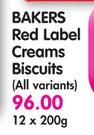 Bakers Red Label Creams Biscuits(All Variants)-12x200g