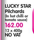 Lucky Star Pilchards(In Hot Chilli Or Tomato Sauce)-12x400g