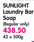 Sunlight Laundry Bar Soap (Regular Only)-42 x 500g