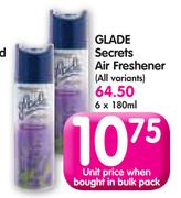 Glade Sectrets Air Freshener (All Variants)-6 x 180ml